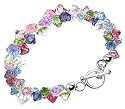 Multi Color Swarovski Crystal Sterling Silver 7.5" Bracelet With Toggle Clasp
